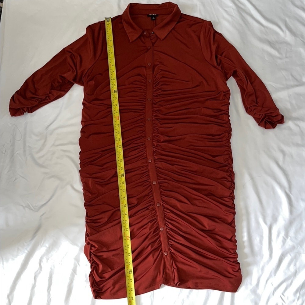 Women's Rust Button-Up Top TORRID - Picture 4 of 9